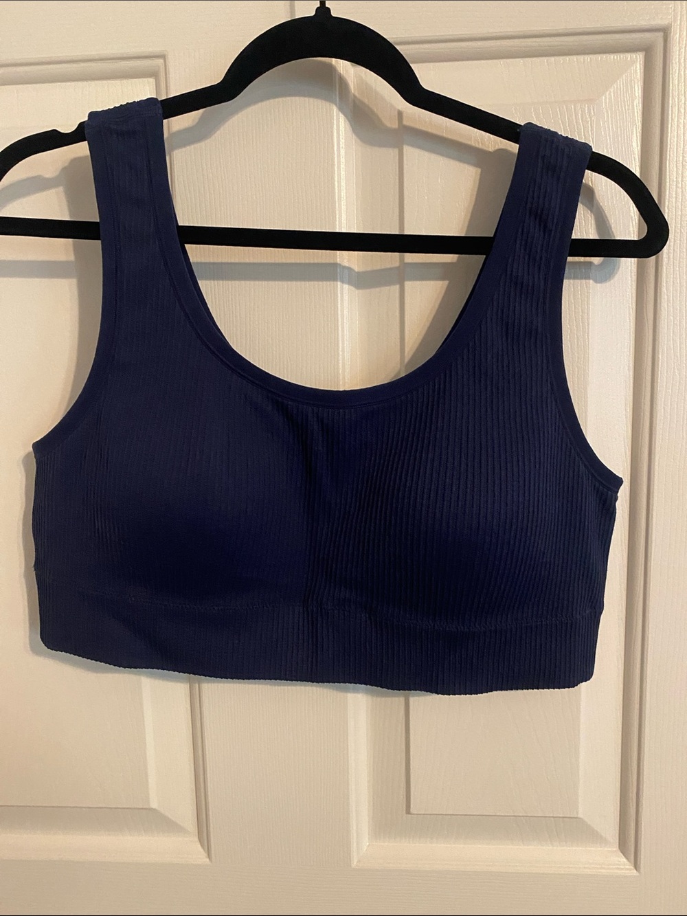 Torrid Navy Ribbed Scoop Neck Sports Bra